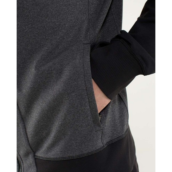 Lululemon Post Gravity Jacket Full Zip Heathered Black Gray Men's Size Large - Picture 6 of 16